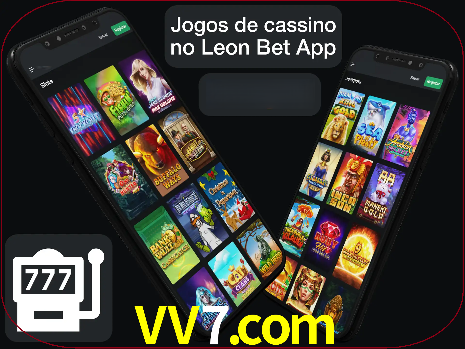 Escolha quais jogos de cassino jogar no app.