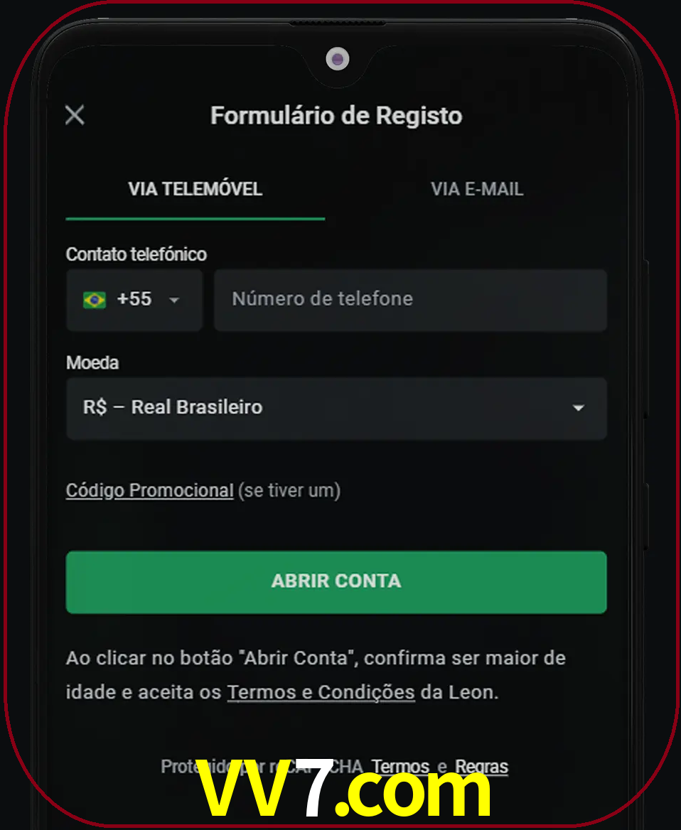 Abra o aplicativo e inicie o processo de registro.